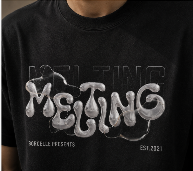 Melting Oversized Tee – Black
